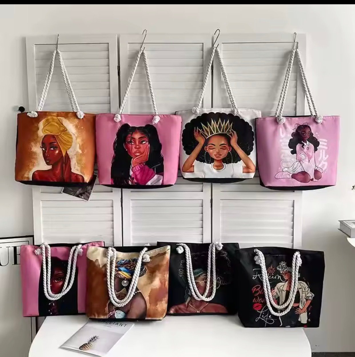 Africa print tote bags